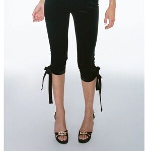 Miaou Black Tie-Hem Capri Pants